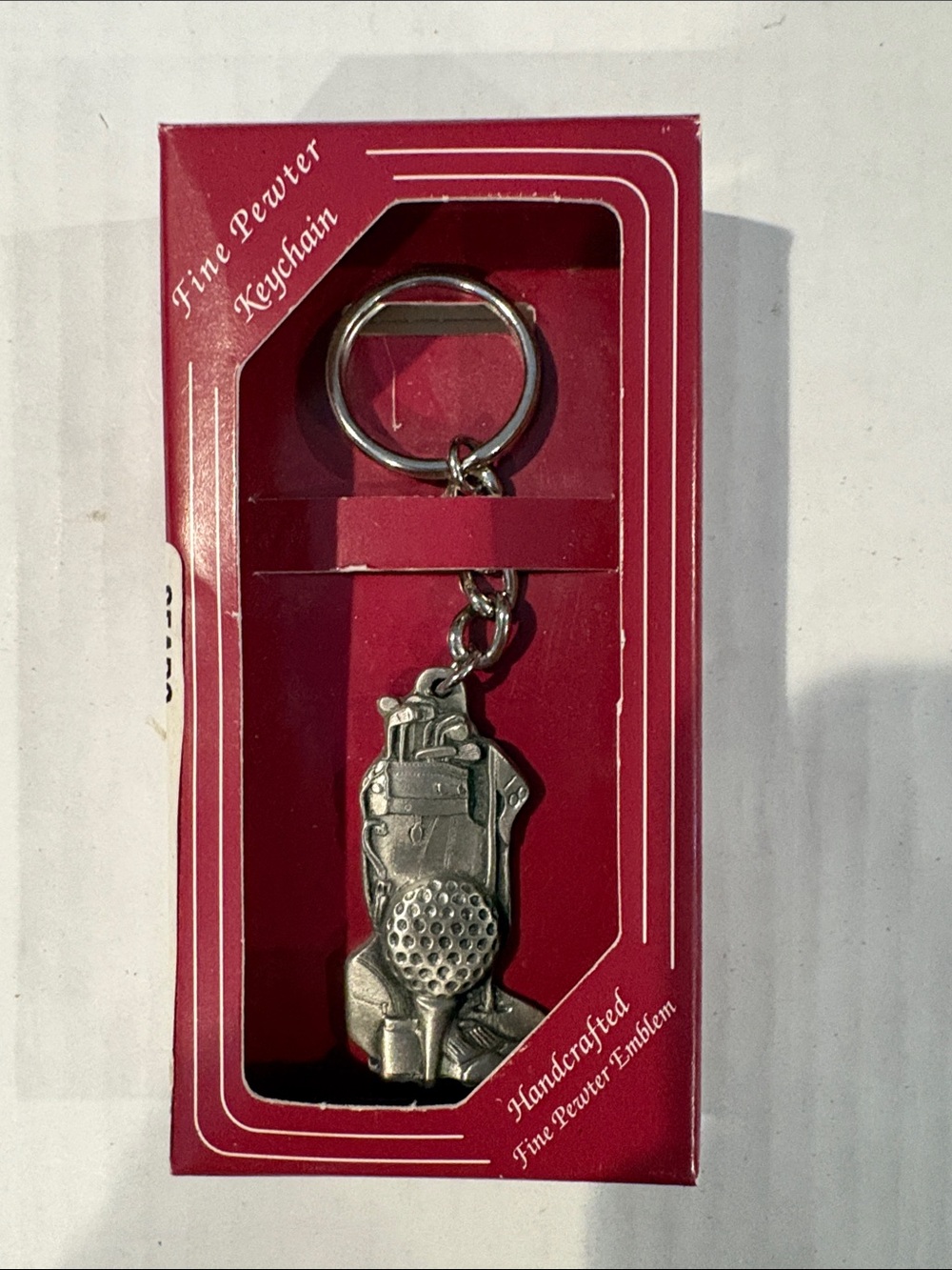 Handcrafted Pewter Golf Bag Keychain - Silver